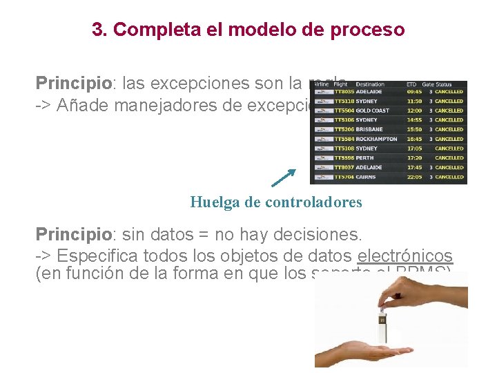 3. Completa el modelo de proceso Principio: las excepciones son la regla -> Añade