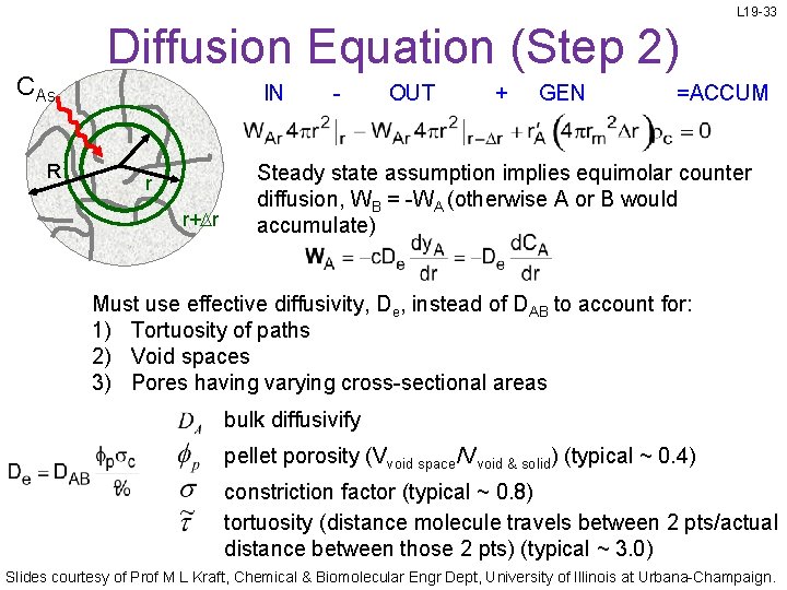 L 19 -33 CAs R Diffusion Equation (Step 2) IN r r+ r -