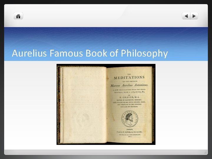 Aurelius Famous Book of Philosophy 