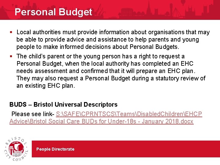 Personal Budget § Local authorities must provide information about organisations that may be able