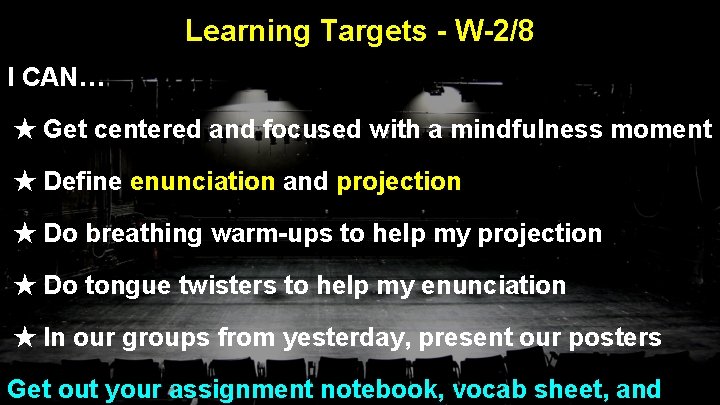 Learning Targets - W-2/8 I CAN… ★ Get centered and focused with a mindfulness