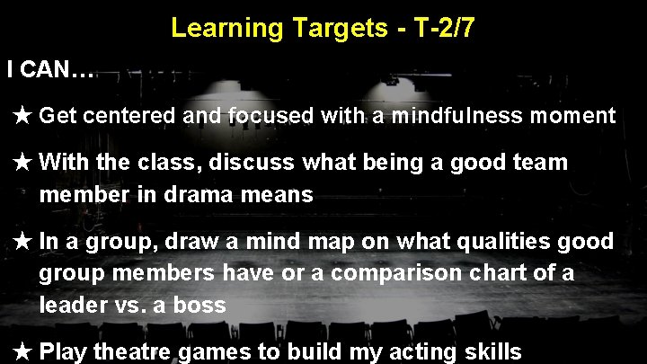 Learning Targets - T-2/7 I CAN… ★ Get centered and focused with a mindfulness