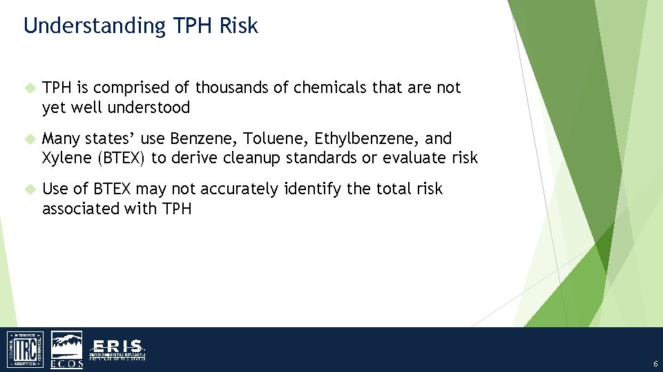 Understanding TPH Risk TPH is comprised of thousands of chemicals that are not yet