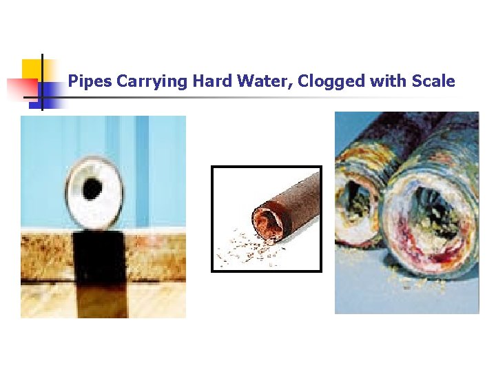 Pipes Carrying Hard Water, Clogged with Scale 