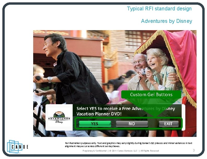 Typical RFI standard design Adventures by Disney Custom round shape buttons Standard Default Button