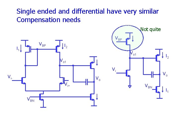 Single ended and differential have very similar Compensation needs Not quite VBP I 1 Single ended and differential have very similar Compensation needs Not quite VBP I 1