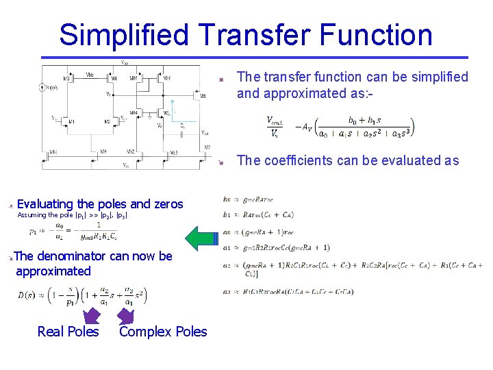 Simplified Transfer Function The transfer function can be simplified and approximated as: - The Simplified Transfer Function The transfer function can be simplified and approximated as: - The