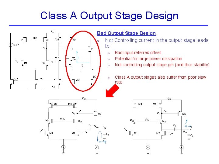 Class A Output Stage Design Bad Output Stage Design Not Controlling current in the Class A Output Stage Design Bad Output Stage Design Not Controlling current in the