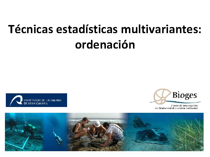 Técnicas estadísticas multivariantes: ordenación 