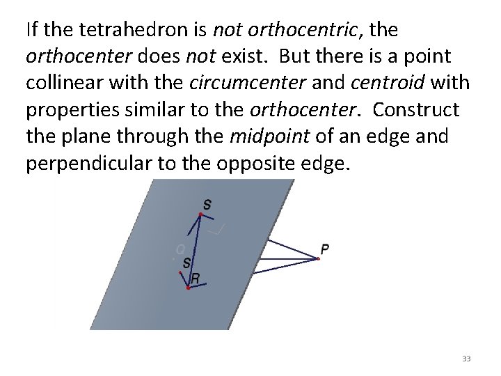 If the tetrahedron is not orthocentric, the orthocenter does not exist. But there is If the tetrahedron is not orthocentric, the orthocenter does not exist. But there is