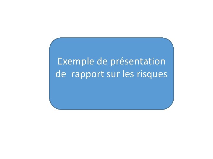 Exemple de présentation de rapport sur les risques 