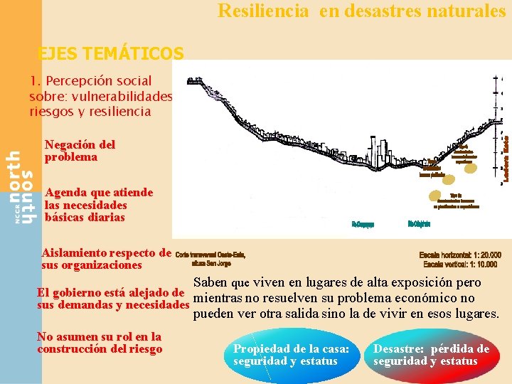 Resiliencia en desastres naturales EJES TEMÁTICOS 1. Percepción social sobre: vulnerabilidades, riesgos y resiliencia