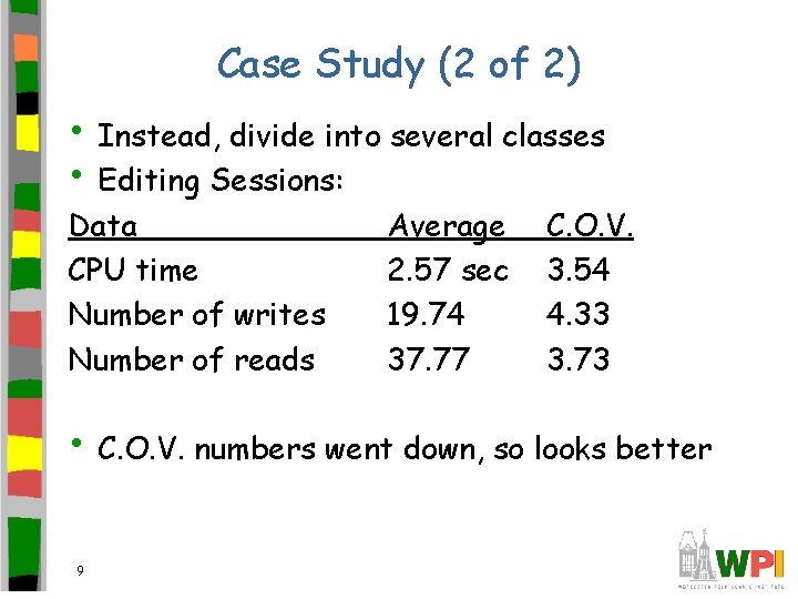 Case Study (2 of 2) • Instead, divide into several classes • Editing Sessions: