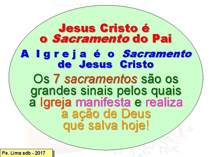 Jesus Cristo é o Sacramento do Pai A I g r e j a