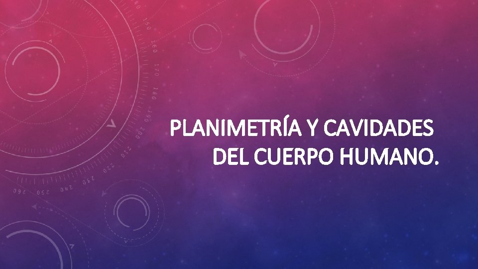 PLANIMETRÍA Y CAVIDADES DEL CUERPO HUMANO. 