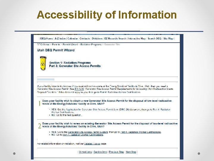 Accessibility of Information 