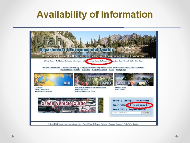 Availability of Information 