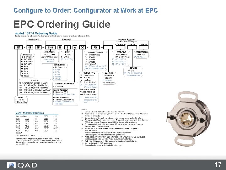 Configure to Order: Configurator at Work at EPC Ordering Guide 17 