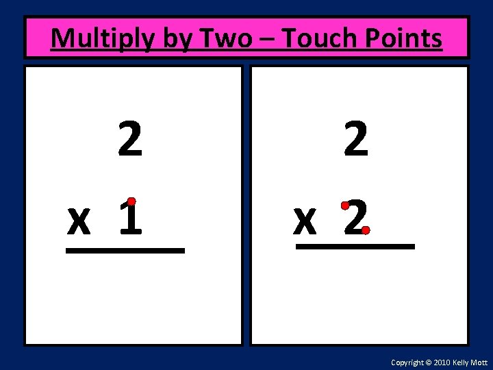 Multiply by Two – Touch Points 2 x 1 2 x 2 Copyright ©