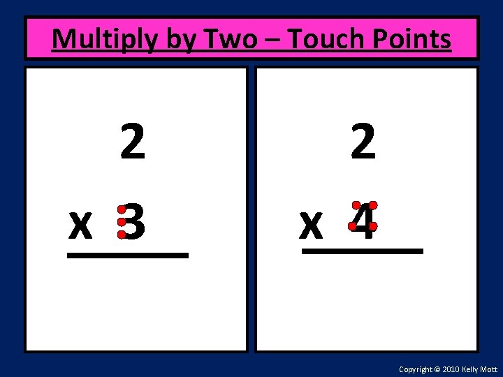 Multiply by Two – Touch Points 2 x 3 2 x 4 Copyright ©