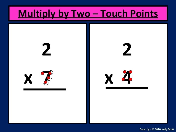 Multiply by Two – Touch Points 2 x 7 2 x 4 Copyright ©