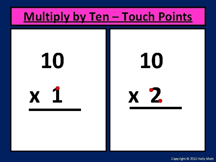 Multiply by Ten – Touch Points 10 x 1 10 x 2 Copyright ©