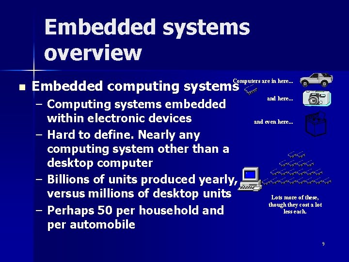 Embedded systems overview n Embedded computing systems Computers are in here. . . –
