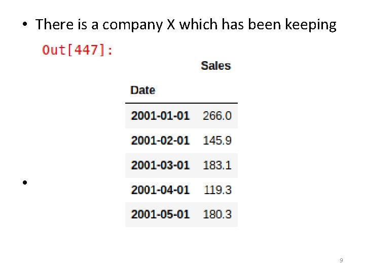 • There is a company X which has been keeping a record of • There is a company X which has been keeping a record of