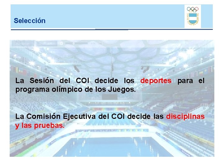 Selección La Sesión del COI decide los deportes para el programa olímpico de los Selección La Sesión del COI decide los deportes para el programa olímpico de los