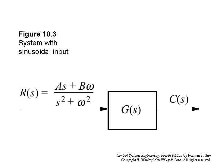 Figure 10. 3 System with sinusoidal input Control Systems Engineering, Fourth Edition by Norman