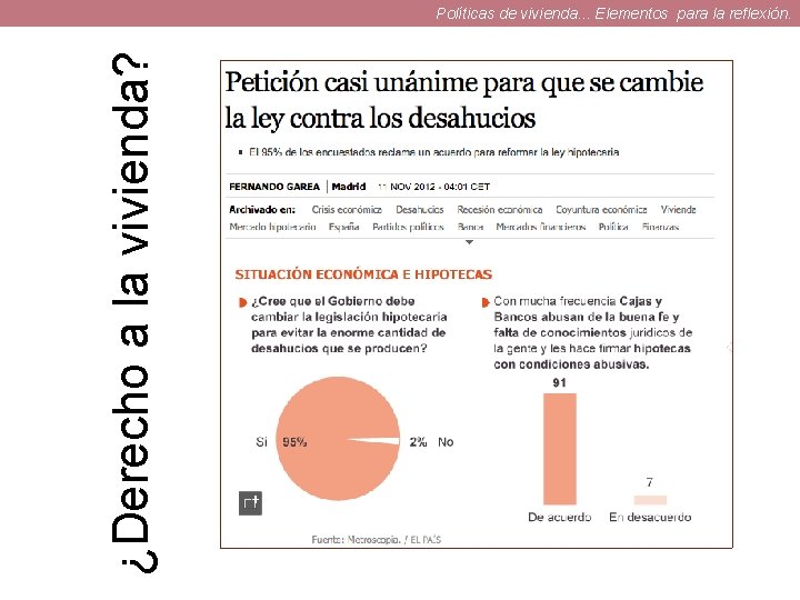 ¿Derecho a la vivienda? Políticas de vivienda. . . Elementos para la reflexión. 