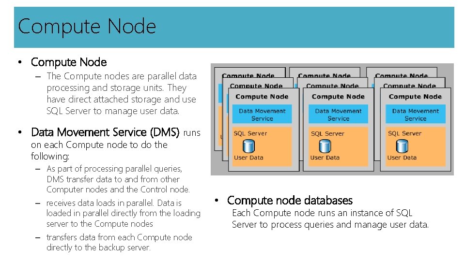 Compute Node • Compute Node – The Compute nodes are parallel data processing and