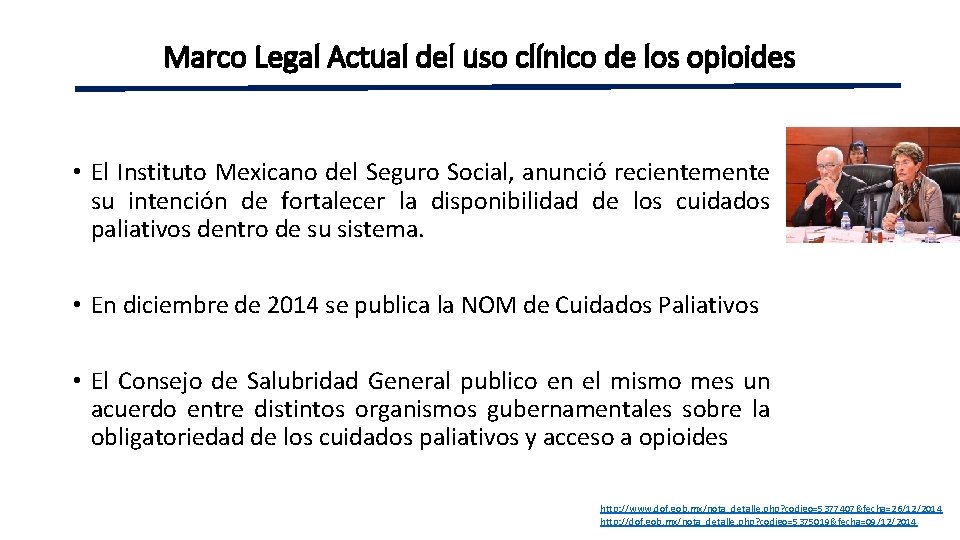 Marco Legal Actual del uso clínico de los opioides • El Instituto Mexicano del