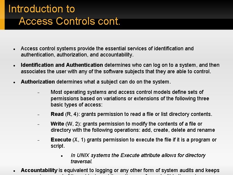 Access Controls Mandatory Access Control by Sean Dalton