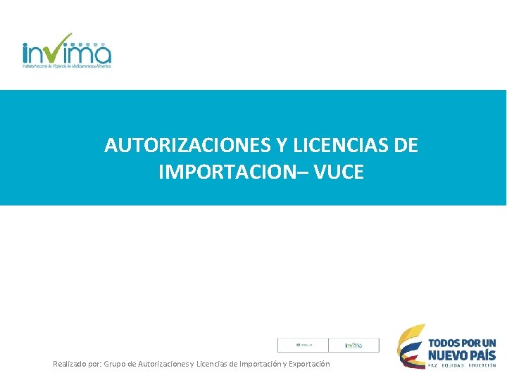 AUTORIZACIONES Y LICENCIAS DE IMPORTACION– VUCE Realizado por: Grupo de Autorizaciones y Licencias de