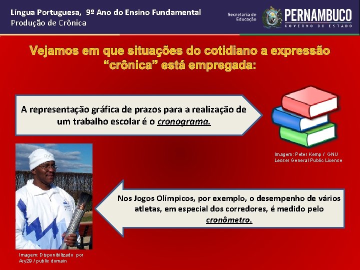 Língua Portuguesa, 9º Ano do Ensino Fundamental Produção de Crônica Vejamos em que situações