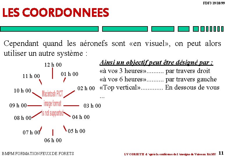 FDF 3 19/10/99 LES COORDONNEES Cependant quand les aéronefs sont «en visuel» , on FDF 3 19/10/99 LES COORDONNEES Cependant quand les aéronefs sont «en visuel» , on
