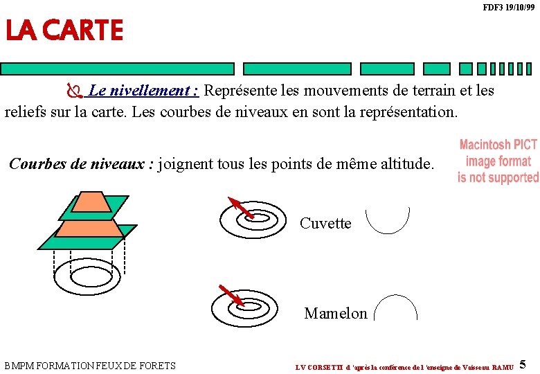 FDF 3 19/10/99 LA CARTE Ï Le nivellement : Représente les mouvements de terrain FDF 3 19/10/99 LA CARTE Ï Le nivellement : Représente les mouvements de terrain