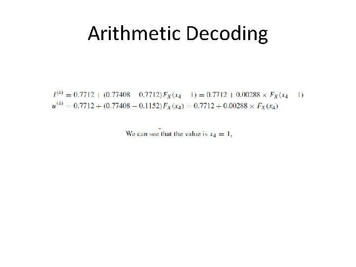 Arithmetic Decoding 