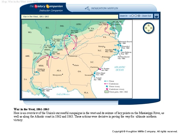 Map: War in the West, 1861 -1863 Here is an overview of the Union's