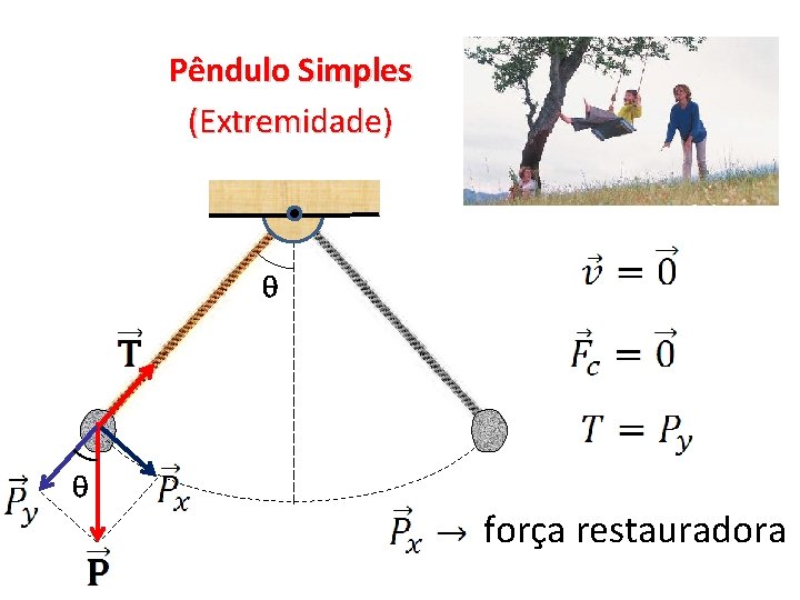 Pêndulo Simples (Extremidade) força restauradora 