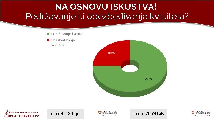 NA OSNOVU ISKUSTVA! Podržavanje ili obezbeđivanje kvaliteta? goo. gl/L 8 fhq 6 goo. gl/h