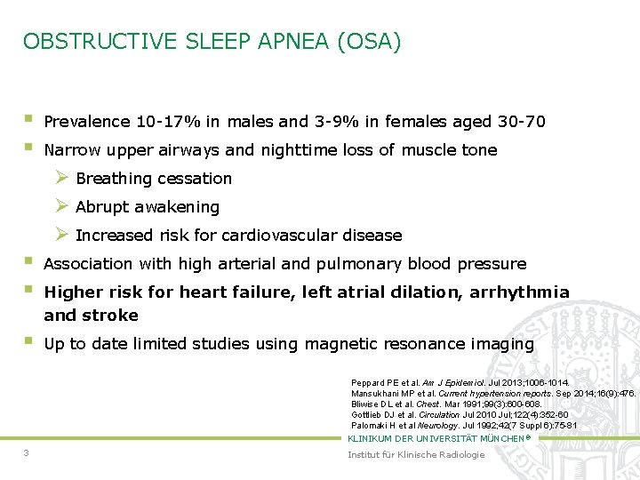 OBSTRUCTIVE SLEEP APNEA (OSA) § § Prevalence 10 -17% in males and 3 -9%