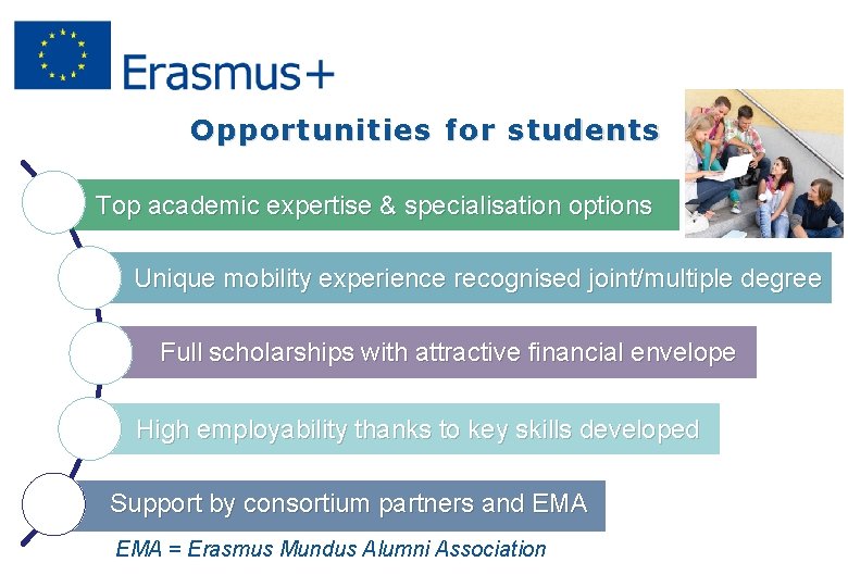 Opportunities for students Top academic expertise & specialisation options Unique mobility experience recognised joint/multiple