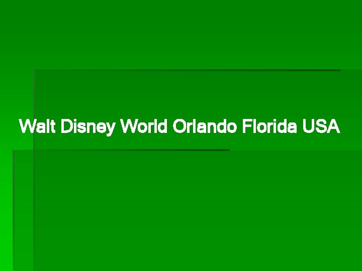 Walt Disney World Orlando Florida USA 