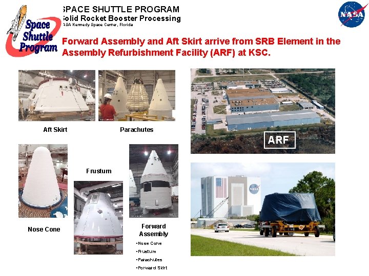 SPACE SHUTTLE PROGRAM Solid Rocket Booster Processing NASA Kennedy Space Center, Florida Forward Assembly
