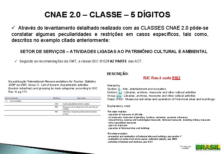 CNAE 2. 0 – CLASSE – 5 DÍGITOS ü Através do levantamento detalhado realizado