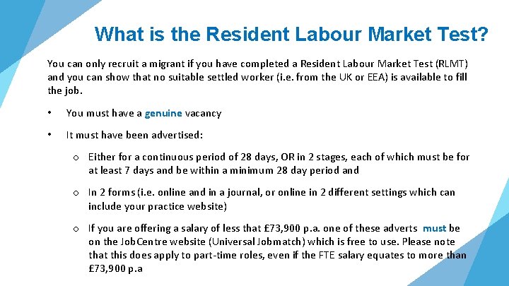 What is the Resident Labour Market Test? You can only recruit a migrant if