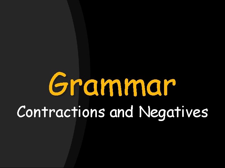 Grammar Contractions and Negatives 