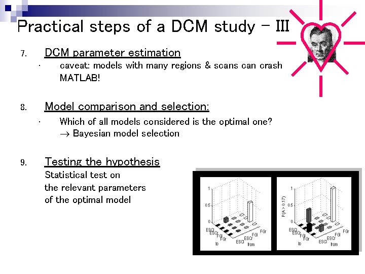 Practical steps of a DCM study - III DCM parameter estimation 7. • Model